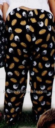 Adult Sports Flannel Volleyball Black Pj/ Lounge Pants (S-xl)