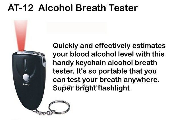 Alcohol Tester, Breathalyzer, Flashlight, Display Bac, Blood Alcohol Conten