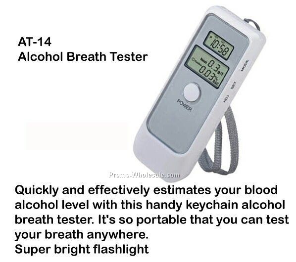 Alcohol Tester, Breathalyzer, Flashlight, Display Bac