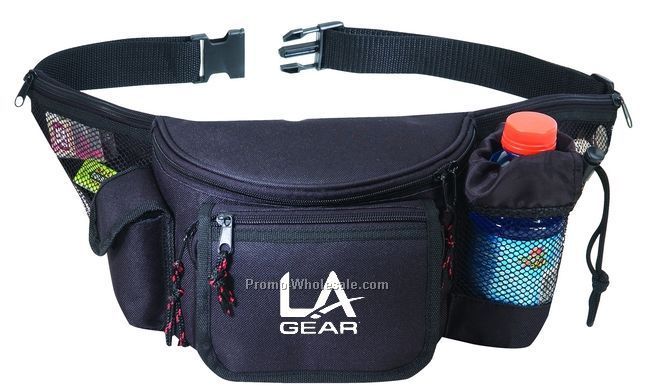 All In One Fanny Pack With Mesh Pocket W/ Bottle Holder (Imprinted)
