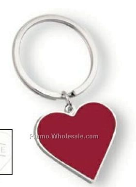 Amore Split Ring Key Holder With Red Heart Charm (Screen)