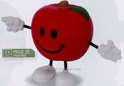 Apple Figure Stress Reliever - Large Grin Face