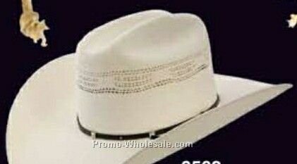 Beige Straw Stetson Legendary Hats W/ Leather Strap