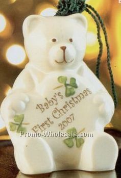 Belleek Baby's First Christmas Teddy Bear Ornament