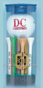 Best Buy Golf Ball Tube W/ 1 Ball, 8 2-1/8" Tees & 1 Marker