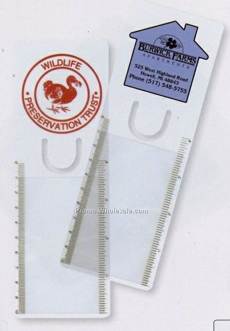 Billboard Magnifier Ruler/ Bookmark W/ Heart Imprint (Standard Shipping)