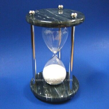 Black Marble/Chrome Plated 3 Minute Timer (Sandblasted)