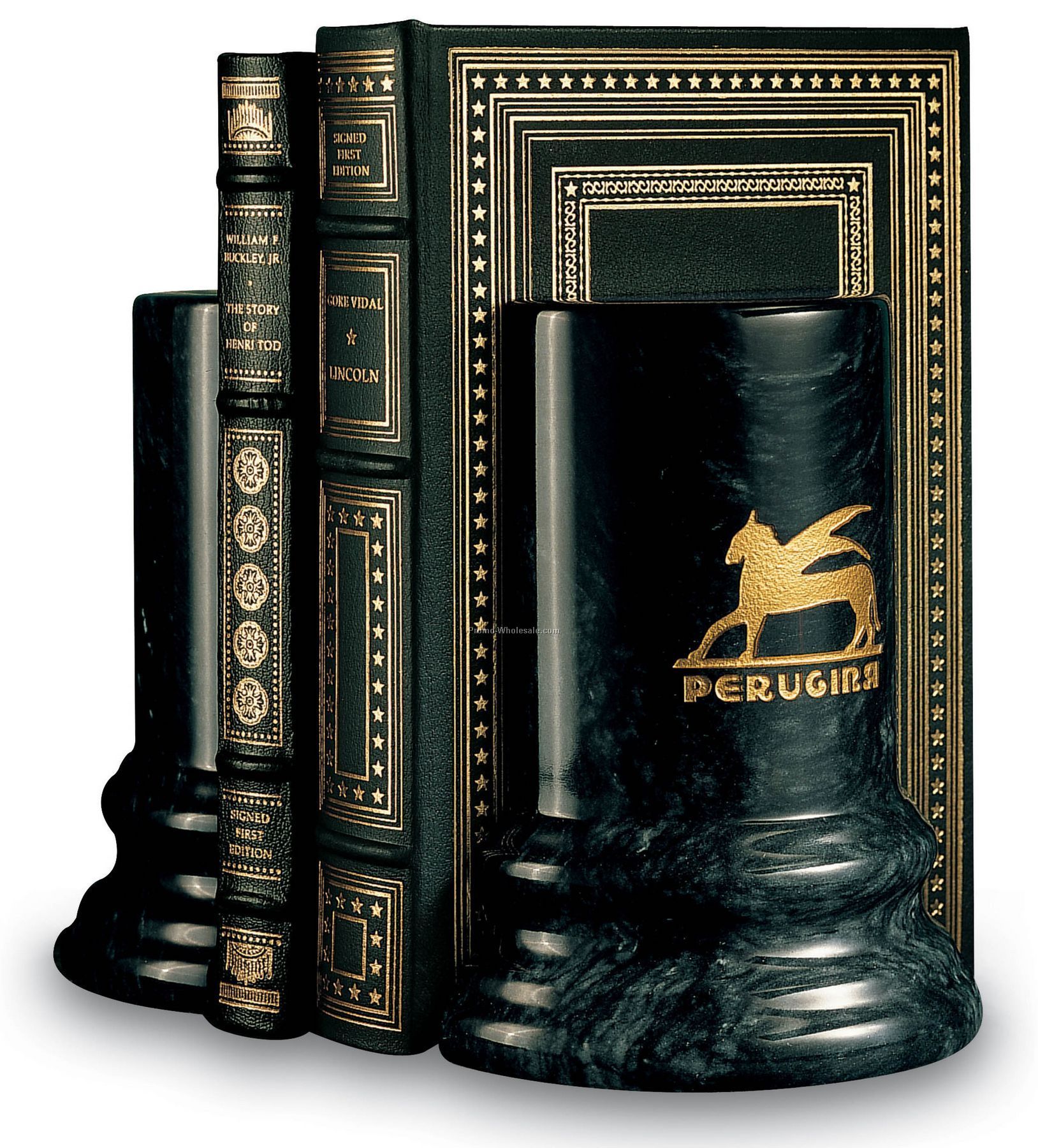 Black Marble Colonnade Bookends