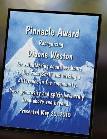 Black Plexiglass Plaque W/ 11-1/2"x14-1/2" Graphic Image Award - 12"x15"