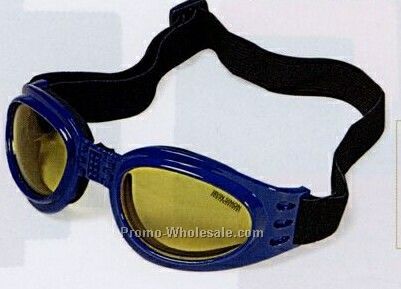 Blue Goggles W/ Shock Absorbent Guard & Foldable Frames