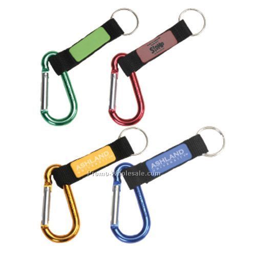 Carabiner With Split Ring & Nylon Web Strap