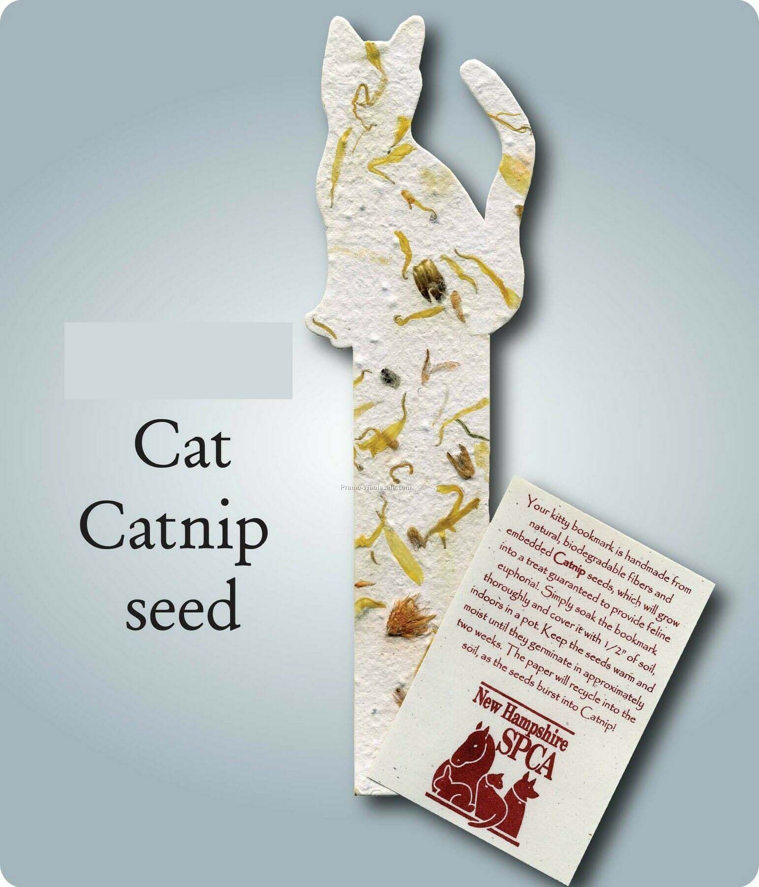 Cat Bookmark Embedded W/ Catnip Seed