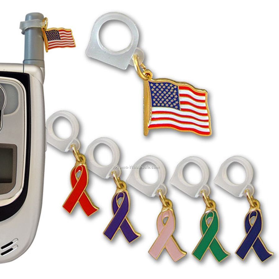 Cell Phone Antenna / Pencil Topper With Stock Awareness Ribbon Or Us Flag