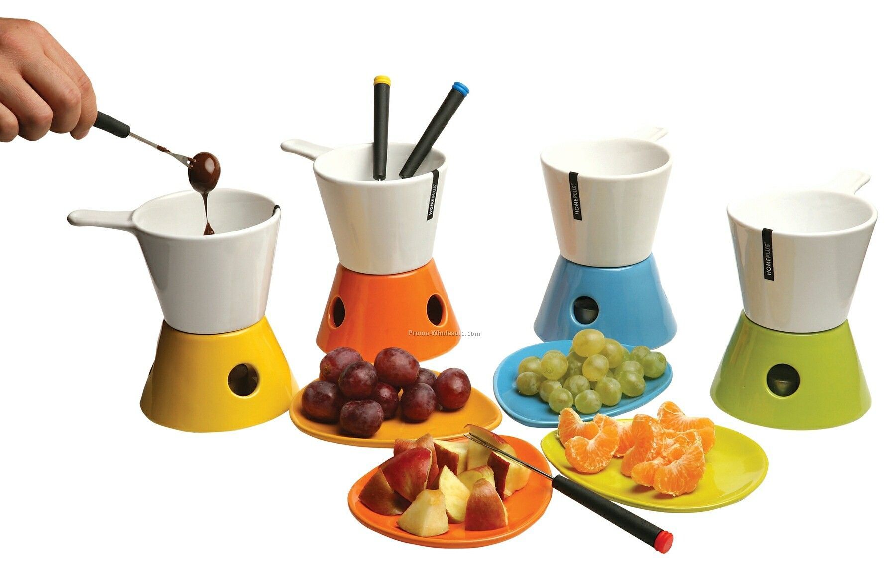 Ceramic Chocolate Fondue 4-piece Set