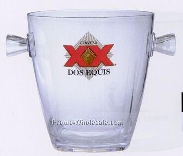 Clear Square Bottom Wine Bucket W/ 2 Handles