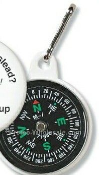 Compass Zipper Pull W/ Zipper Pull Ring Attached