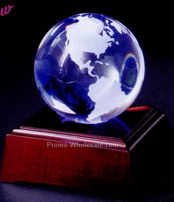 Crystal Globe On LED Lighting Base (2-3/8")