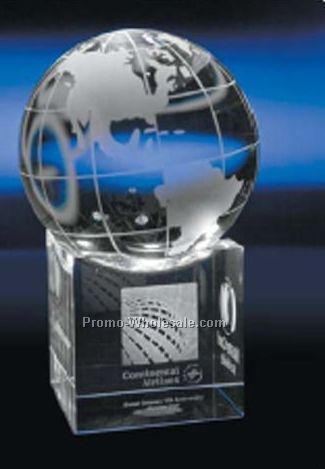 Crystal Globe Pen Holder