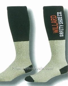 Custom Mesh Foot Over The Calf Boot Socks W/ 2 Tone Heel & Toe (13-15 Xl)