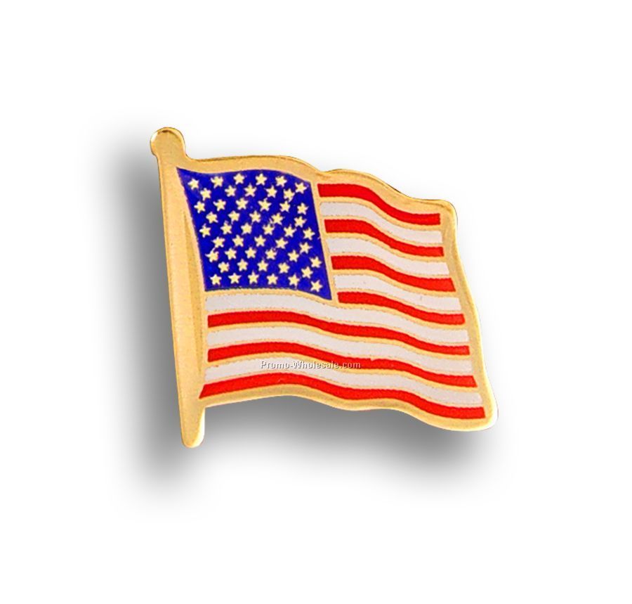 Etched American Flag Lapel Pin