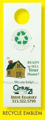 Floral Seed Paper Pop-out Door Hanger - Recycle Emblem