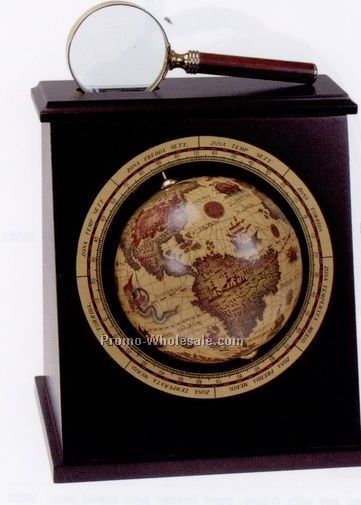 Globe Bookends W/ Magnifier On Top
