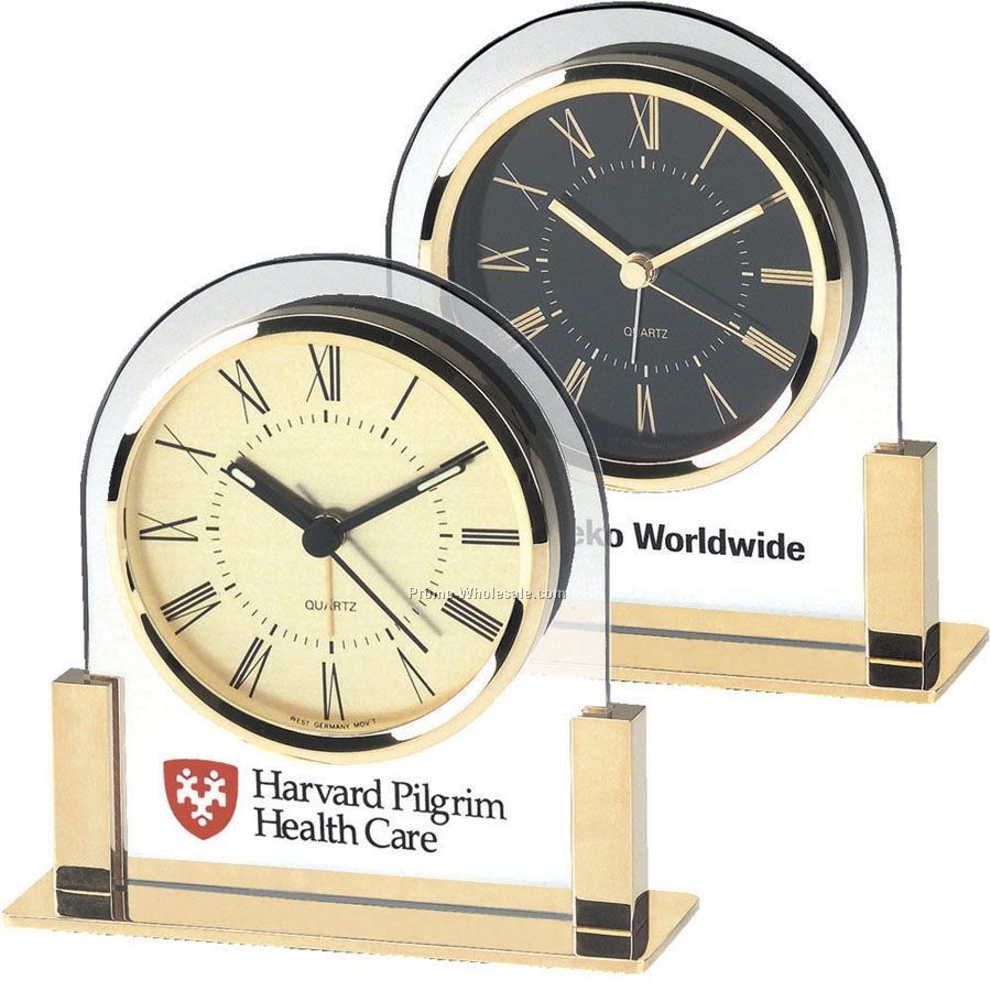 Gold Dial Acrylic & Gold Finish Alarm Clock