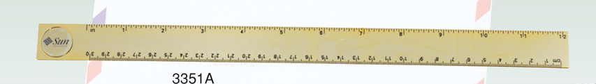 Gold Plated Brass 12" Ruler W/ Brass Medallion (Engraved)