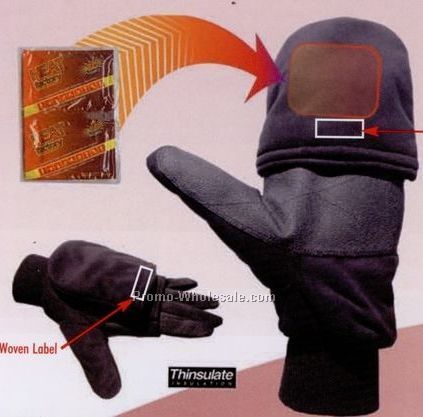 Heat Factory Pop Top Mittens W/ Heat Packs