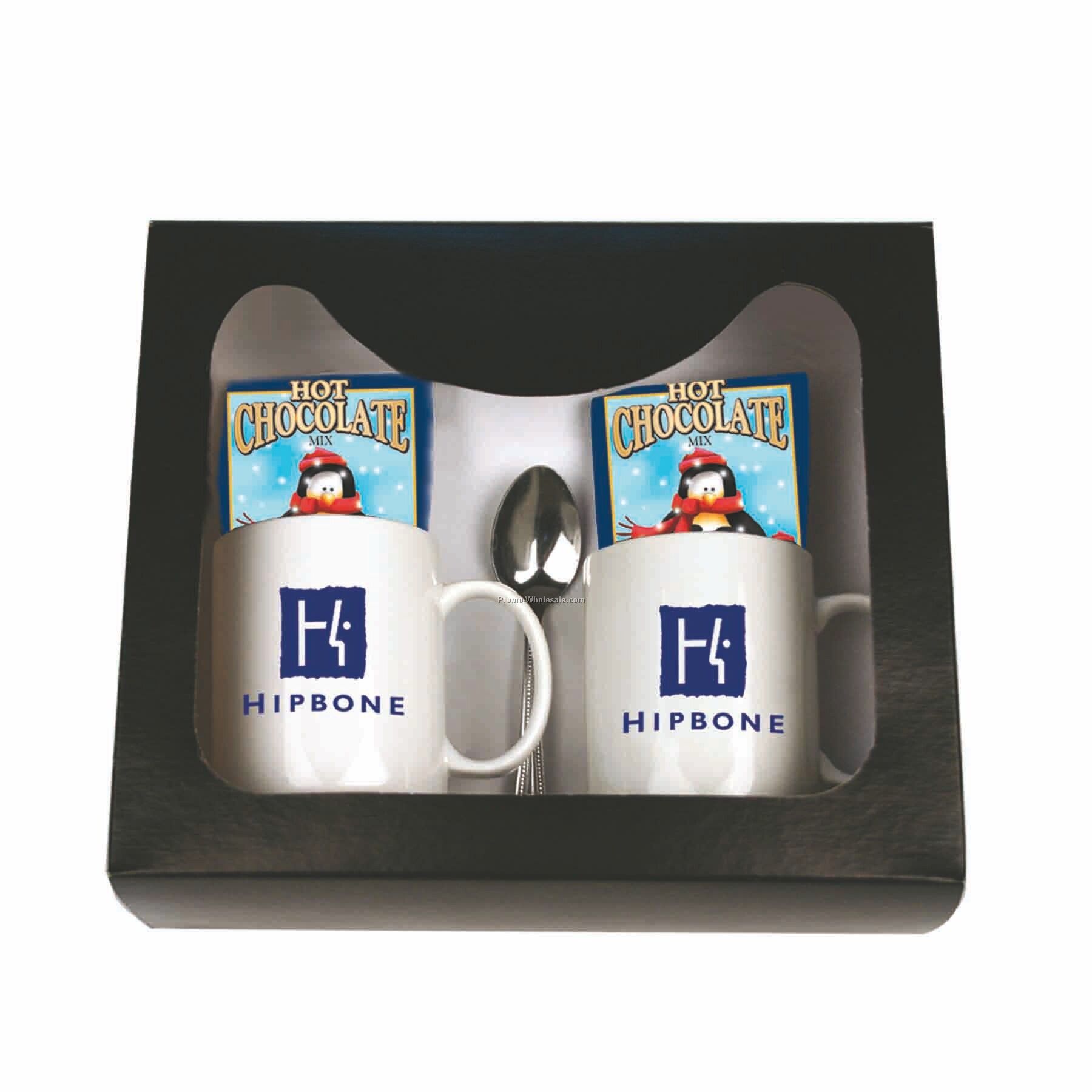 Hot Chocolate For 2 Gourmet Gift Set (Penguin/Double Truffle)