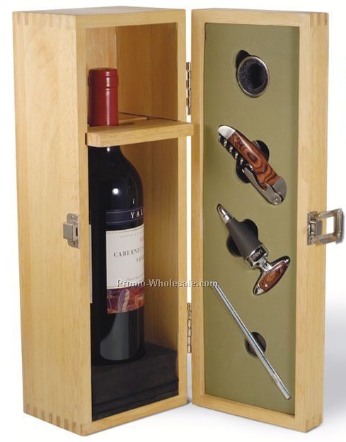 Laguiole Wood Bottle Chest With Wine Collar