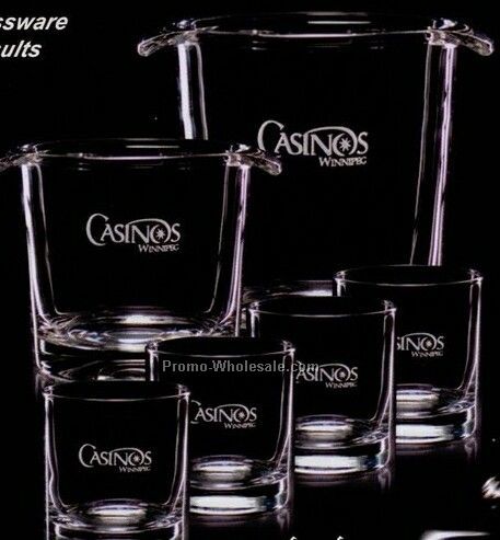 Large Islande Ice Bucket & 4 Of Glasses