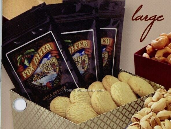 Large Prestige Collection Box W/ Gourmet Coffee & Shortbread Cookies