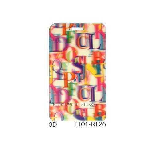 Lenticular Luggage Tags - Stock / 3-d Image / Vibrant Color Alphabet