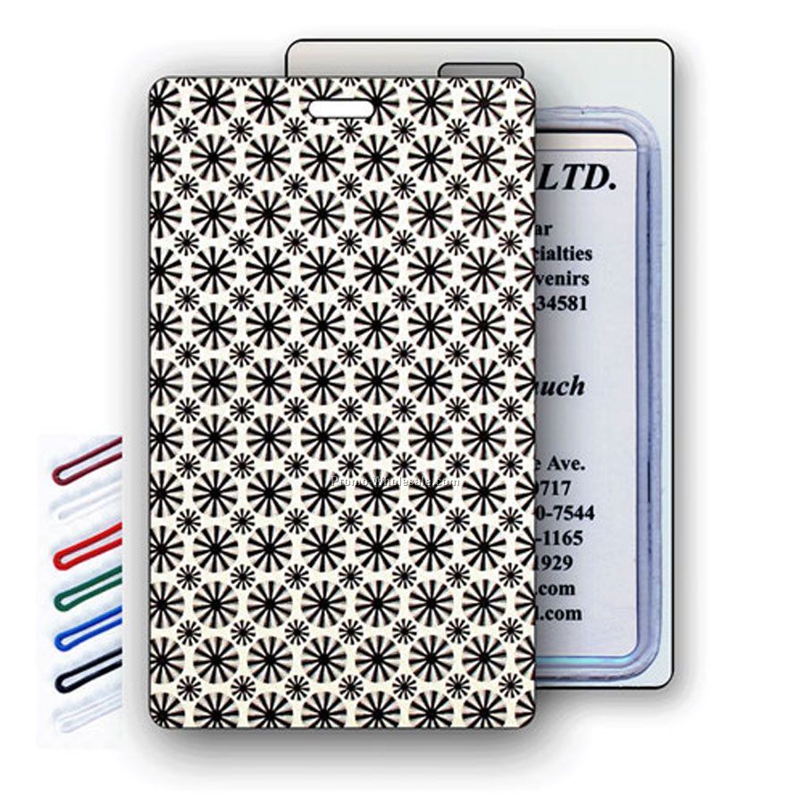 Lenticular Luggage Tags - Stock / White With Black Stars