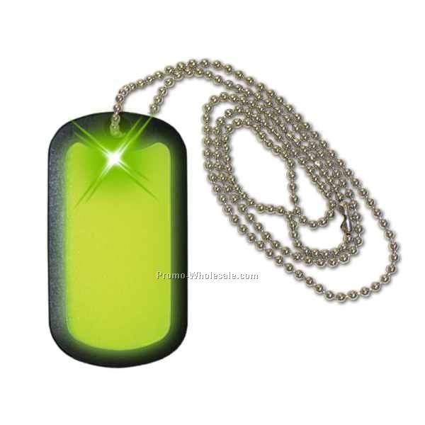 Light Up Dog Tag W/ Green LED