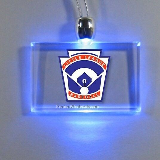 Light Up Pendant Necklace (Blue) - Rectangle