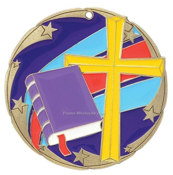 Medal, "religion" Color Star - 2-1/2" Dia.