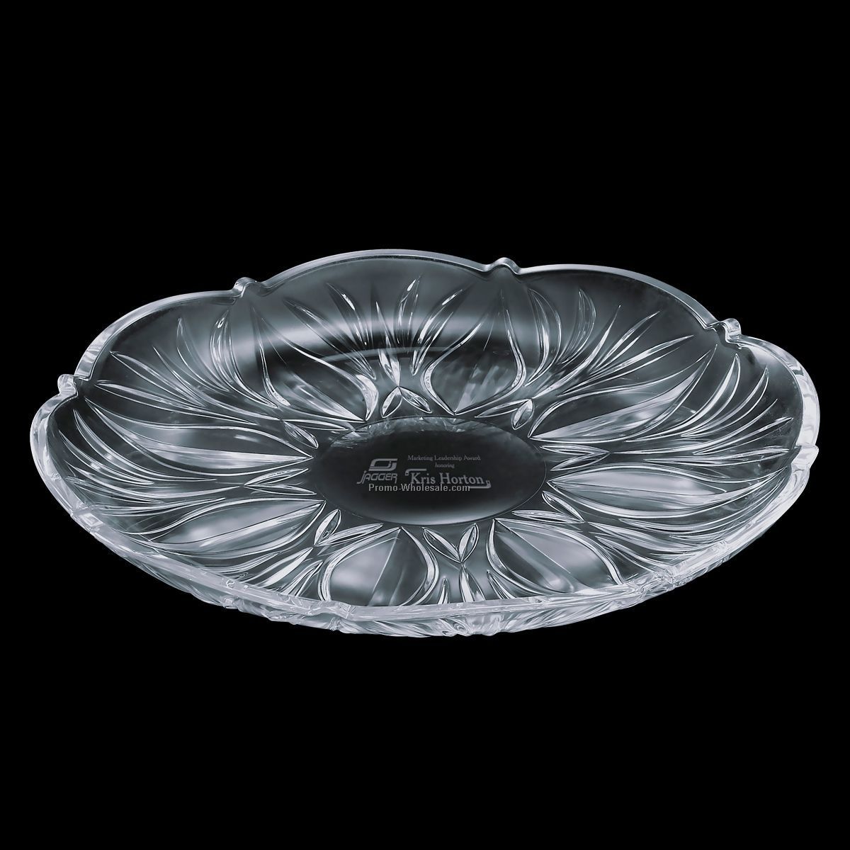 Mellville Crystal Round Platter Award - 14-1/2"