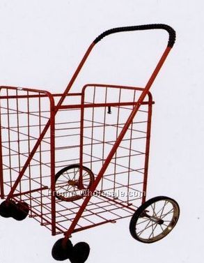 Metal Shopping Cart W/6 Wheels