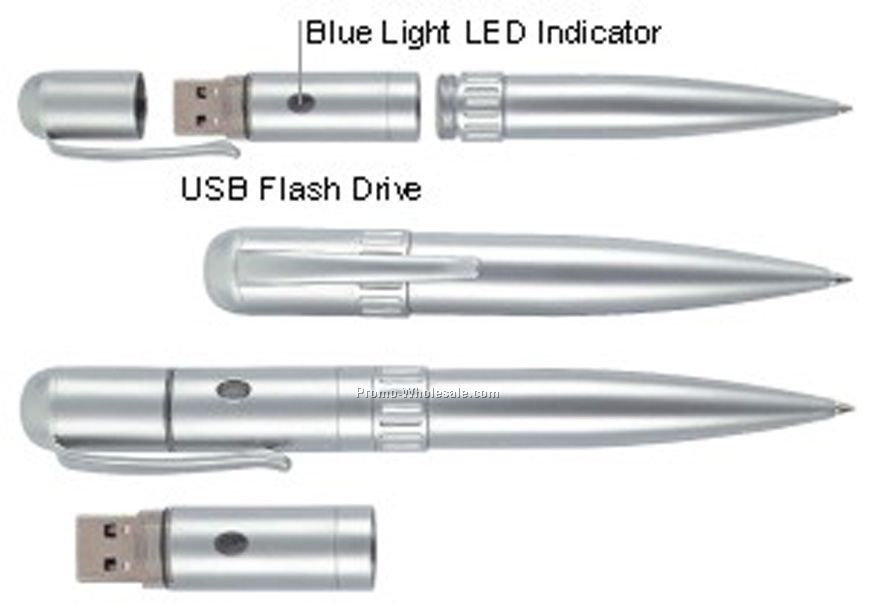 Multifunction USB Flash Drive With Pen / 64mb Memory