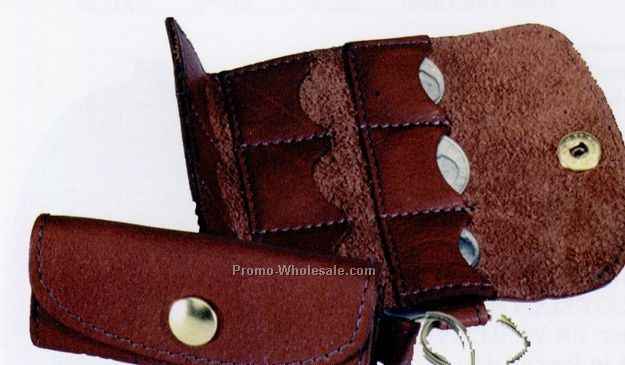 Nine Pocket Change Holder W/ Key Ring (Full Grain)