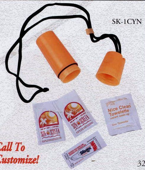 Outdoor & Beach Kit With Neck Lanyard - 5 Piece (5"x1-1/2"x1-1/2")