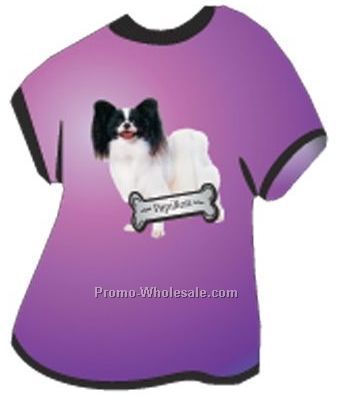 Papillon Dog Acrylic T Shirt Coaster W/ Felt Back