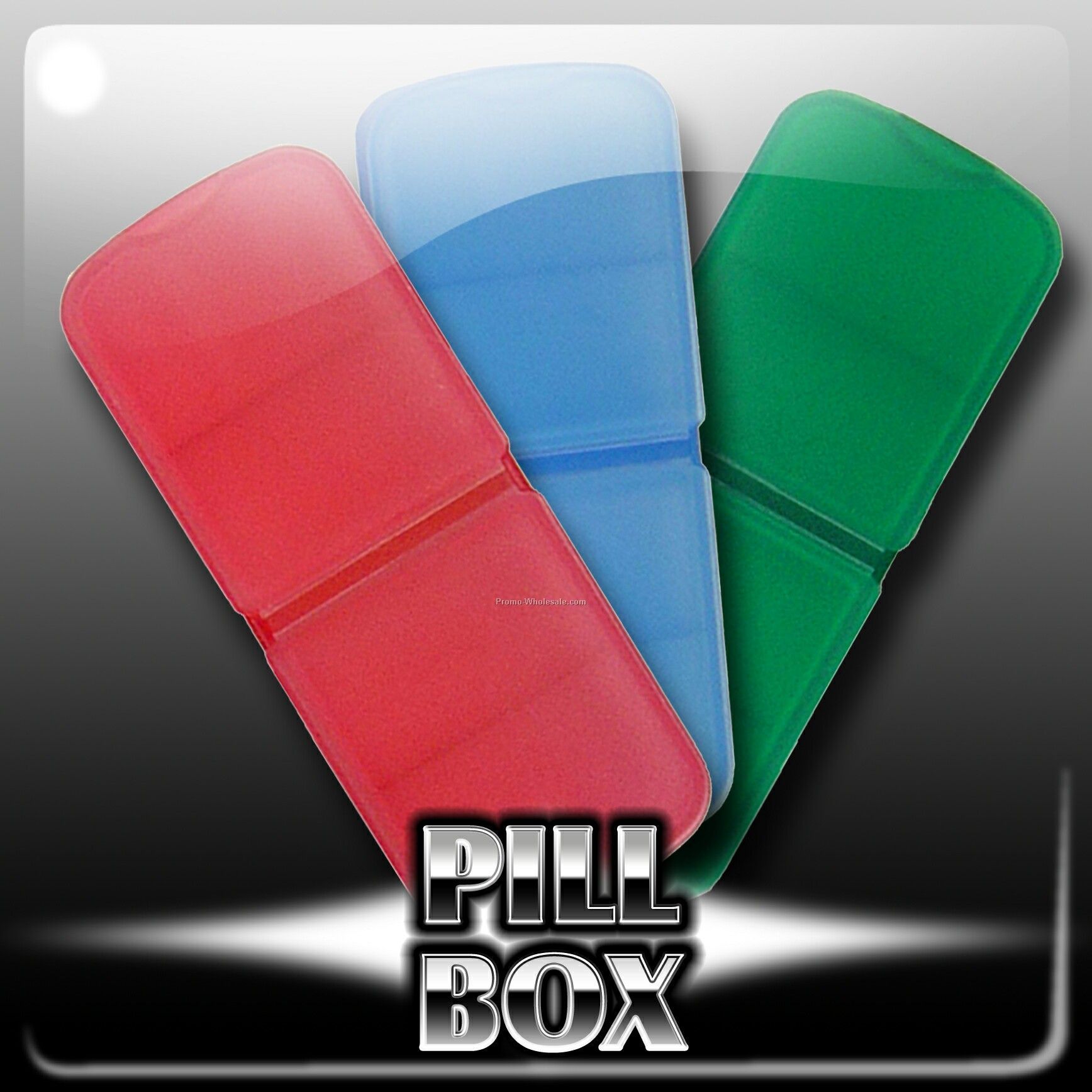 Pill Box, Rectangle Slide-out Lower Compartment