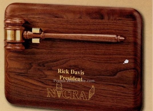 Plaque W/ American Walnut Gavel