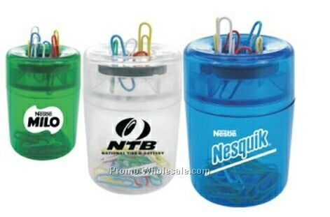 Plastic Clip Dispenser W/ Vinyl Paper Clips