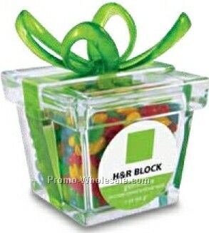 Present Shaped Container W/ Gemmies, Fresh Gems Or Gemstones