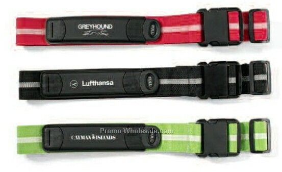 Red Locator Luggage Strap Kit With Zippered Pouch