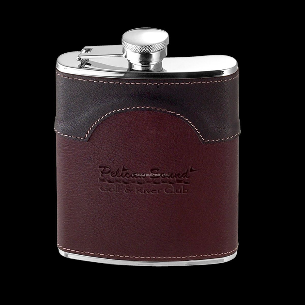 Ronson Two Tone Leather Hip Flask